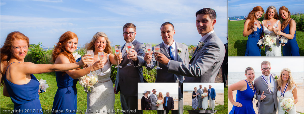 bridal party relaxing